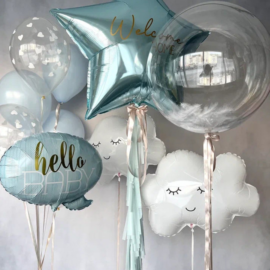 Композиция на выписку «Hello Baby» из воздушных шаров 20